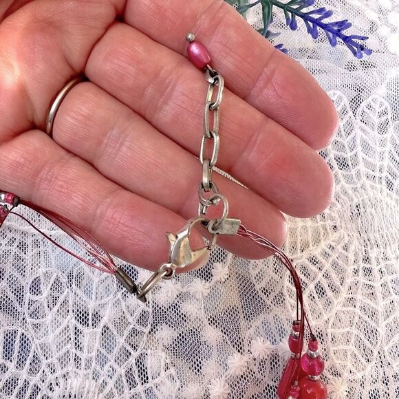 Vintage 80’s/90’s Pink/Coral Multi-strand Beaded Necklace  - Picture 5 of 9